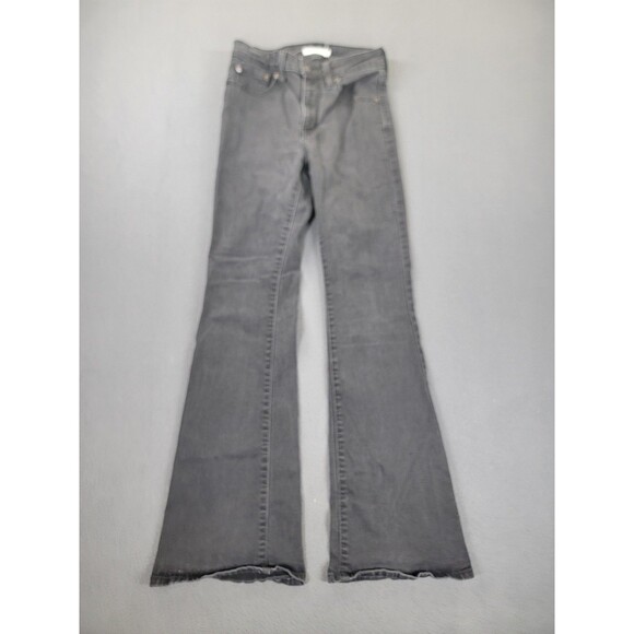 Levi's Jeans Womens 24x30 726 Flare High Rise Stretch Black Boho Hippie Denim - Picture 1 of 15